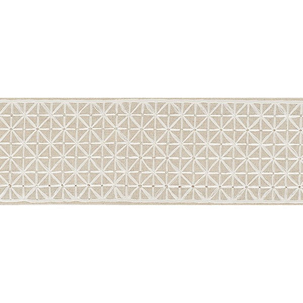 Schumacher Fabric Trim 68645 Directoire Tape Ivory On Natural
