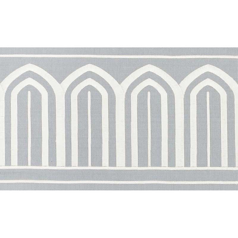 Schumacher Fabric Trim 70773 Arches Embroidered Tape Wide Sky