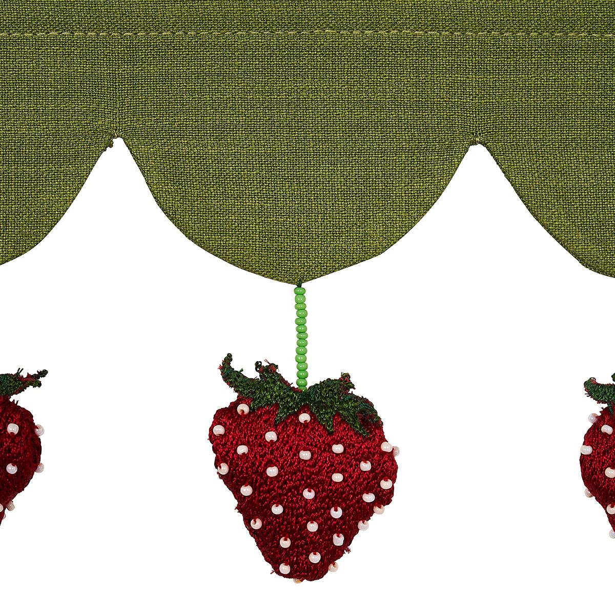 Schumacher Fabric 82250 Strawberry Jam Trim in Green
