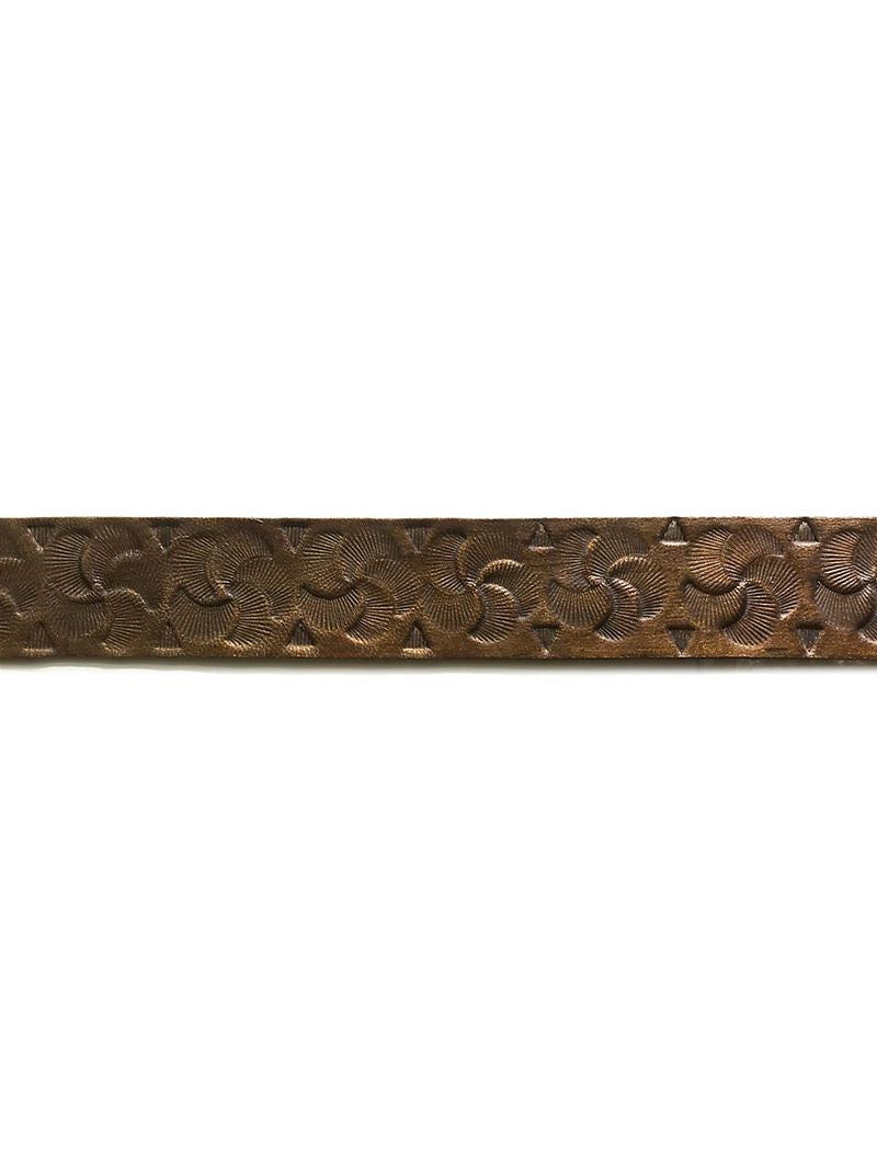 Scalamandre Fabric AQ 000102CD Cuir Scalloped Border Bronze