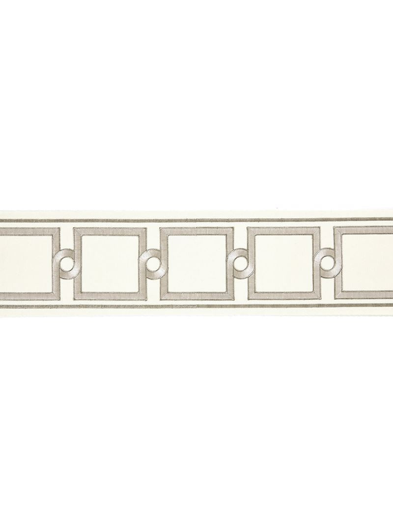 Scalamandre Fabric SC 0001T3287 Square Link Embroidered Tape Platinum