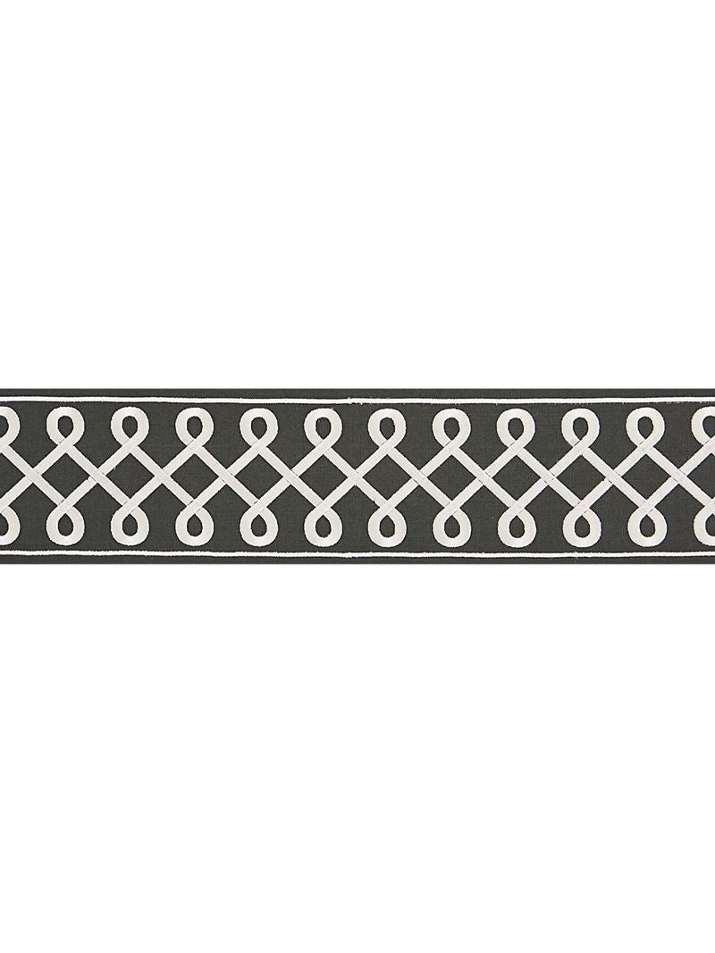 Scalamandre Fabric SC 0005T3281 Soutache Embroidered Tape Charcoal